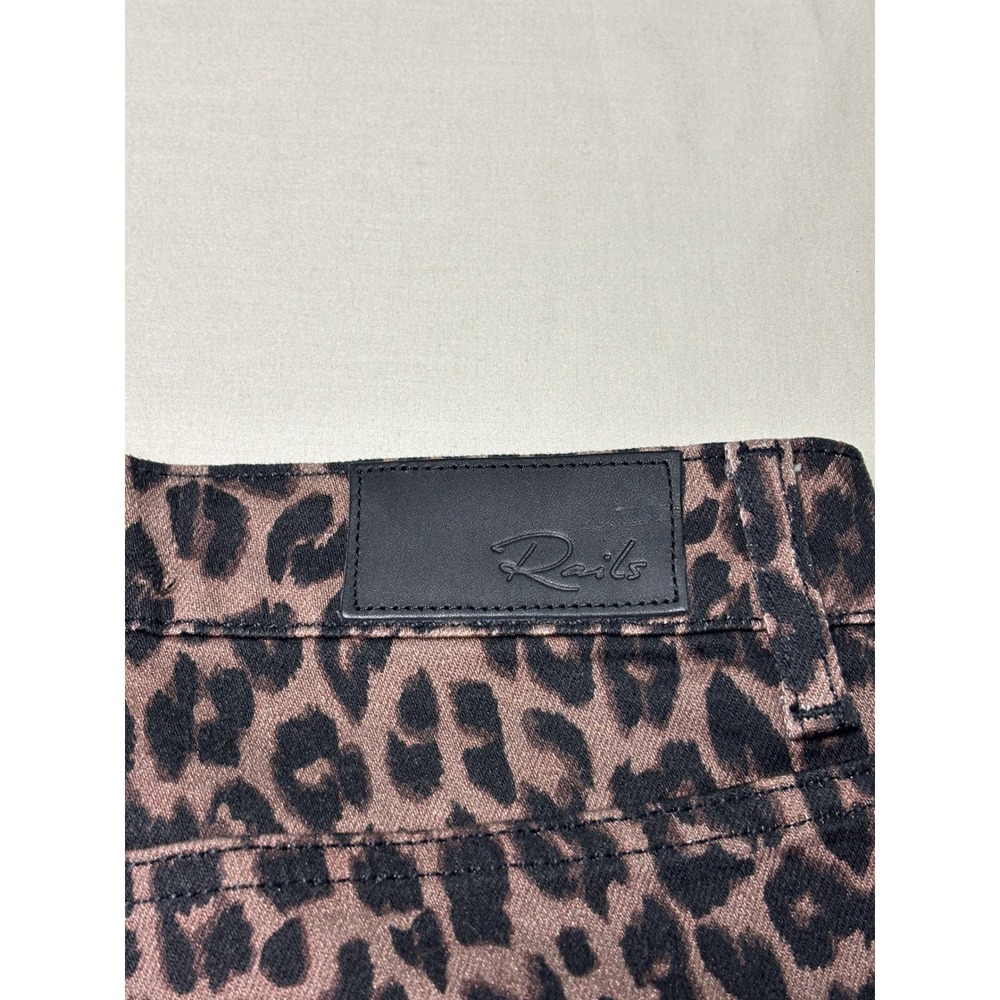 Rails The Topanga High Rise Straight Jeans Brown Nala Leopard Print Womens 26X29 - Picture 8 of 13